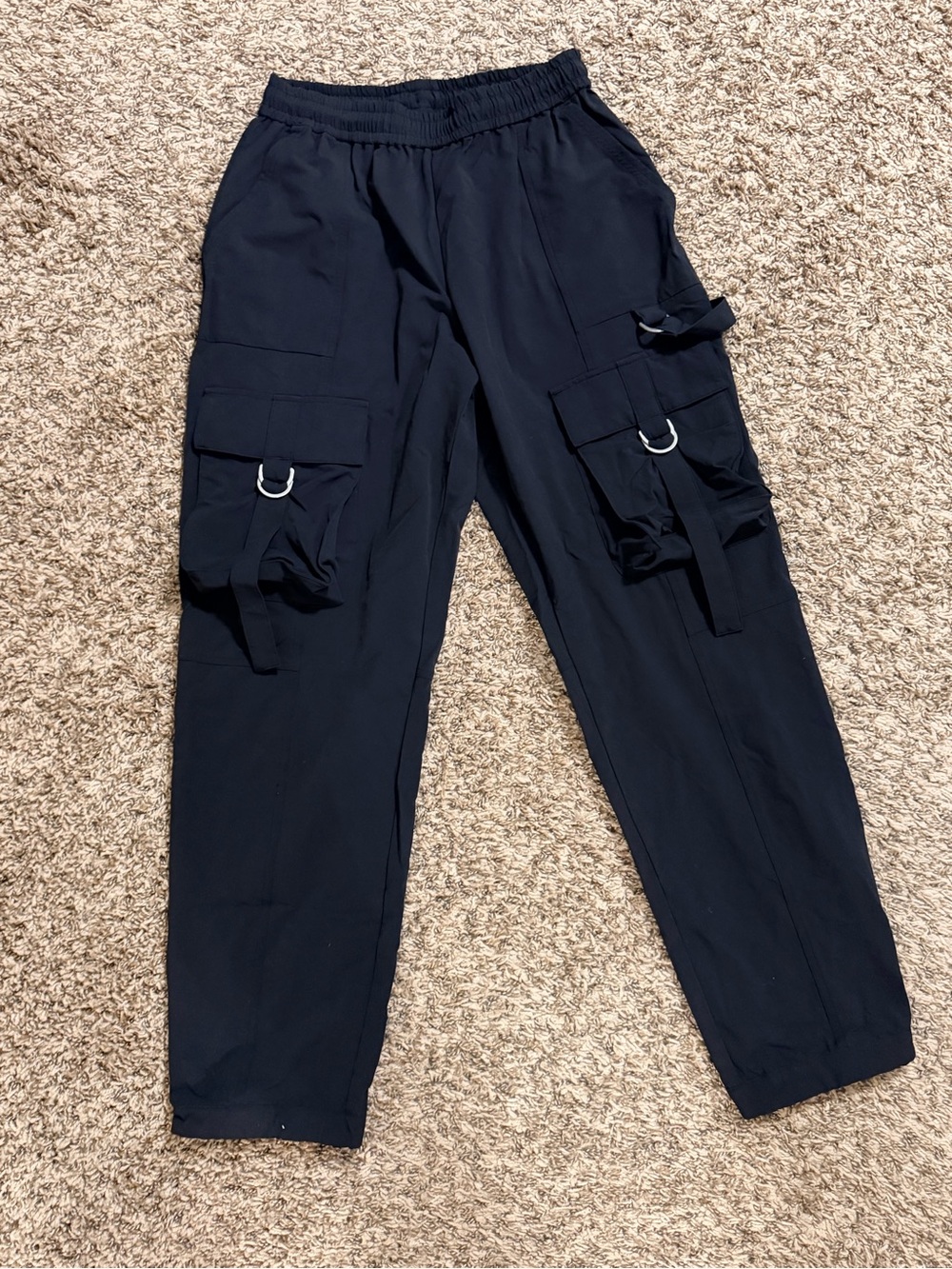 Alo Black Cargo Jogger Pants with Utility Pockets